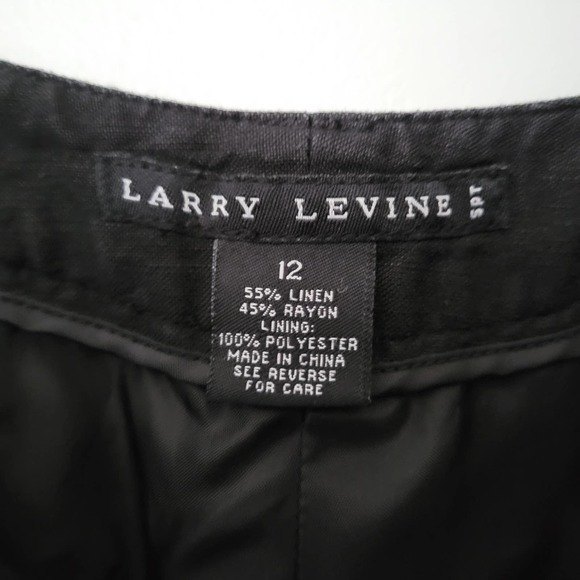 Larry Levine Women's Black 55% Linen Capri Pants Size 12 - Picture 4 of 5